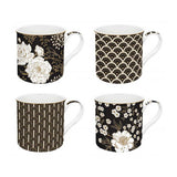 Bögre, csésze Porcelán virágos bögre 4 db szett Coffee Mania Art Deco & Flowers