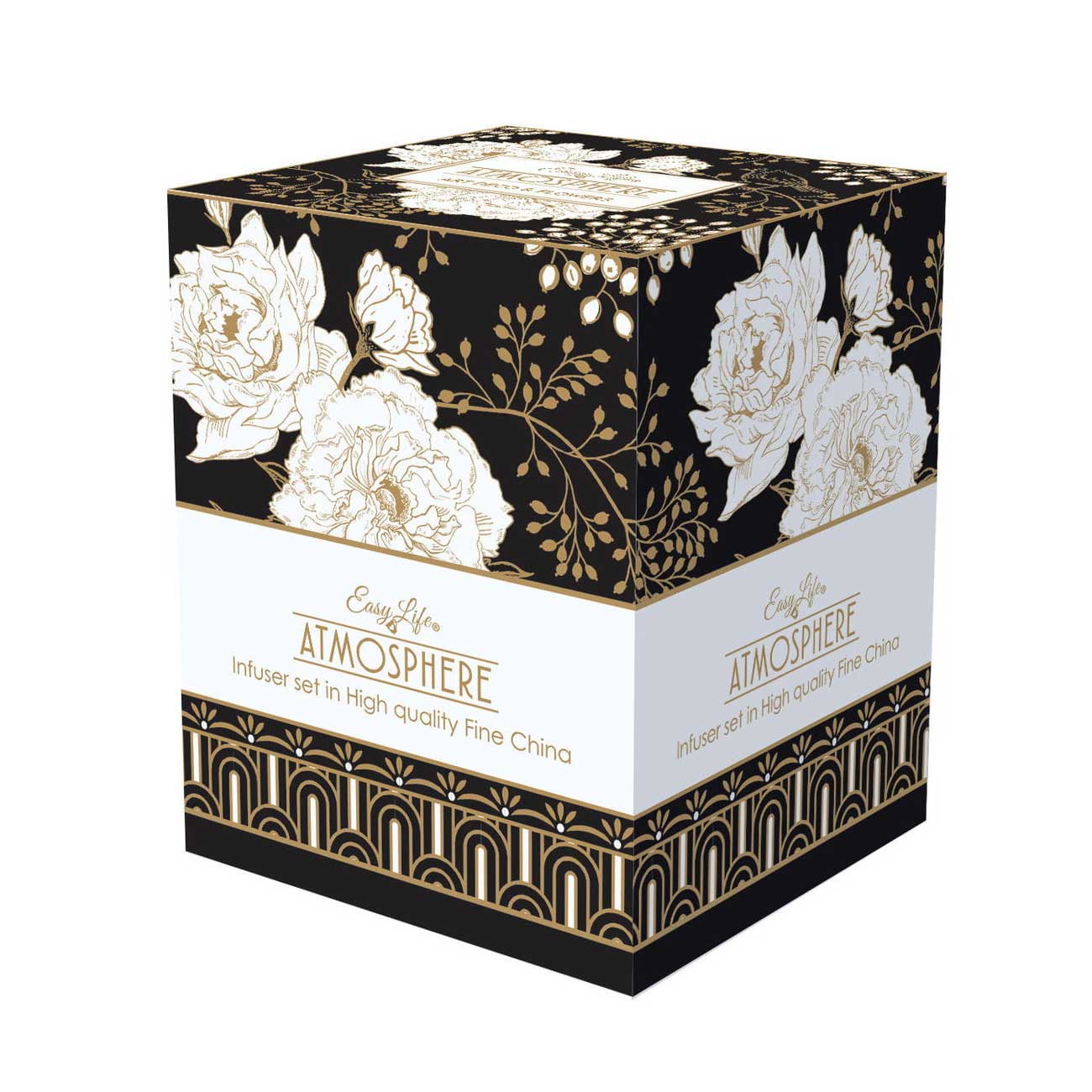 Bögre, csésze Porcelán virágos bögre szűrővel Coffee Mania Art Deco & Flowers