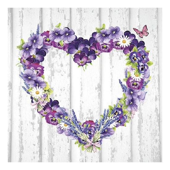 Szalvéta Purple Hearts papírszalvéta
