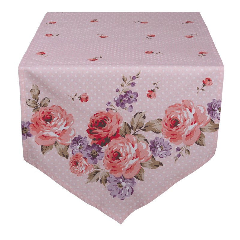 Asztalterítő Rózsa virágos pamut asztali futó 50x160 cm Dotty Rose