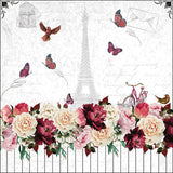 Szalvéta Rózsa Virágos papírszalvéta 33x33 cm Romantic Paris