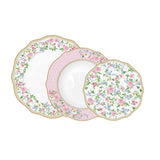 Tányér, étkészlet Rózsás 18 részes porcelán étkészlet Garden Joy White