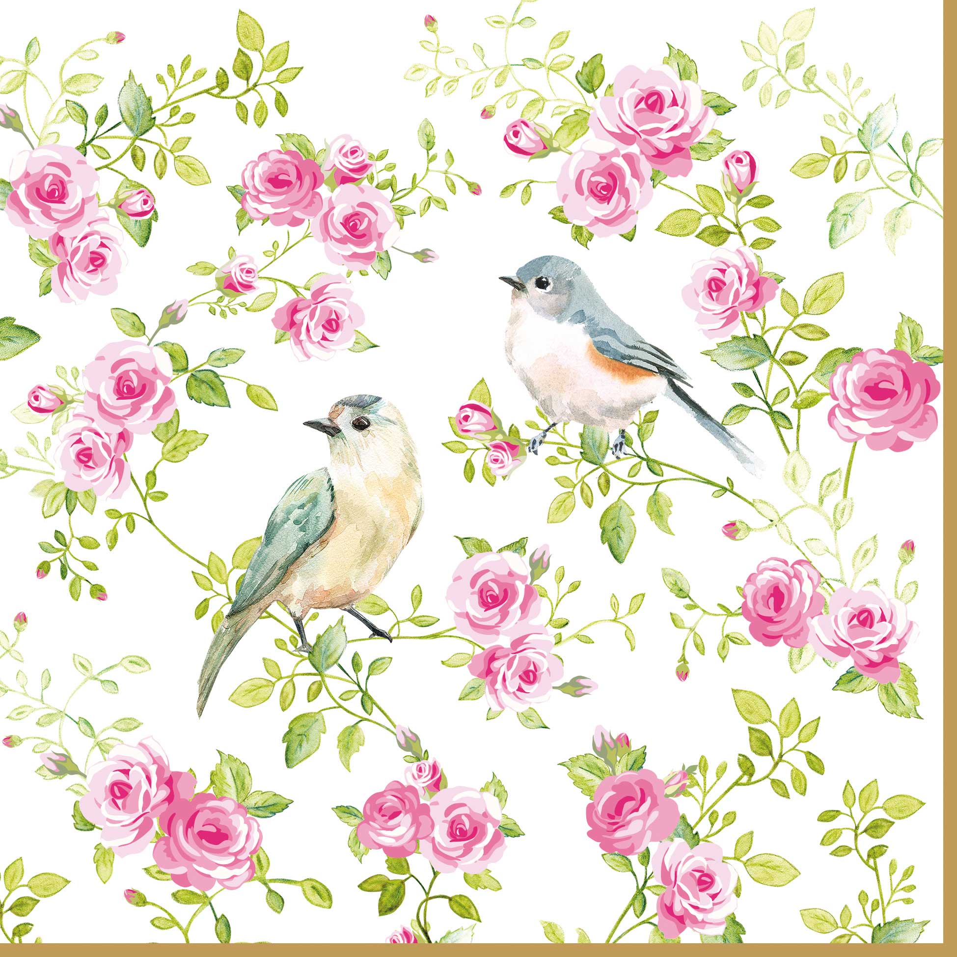 Szalvéta Rózsás madárkás vintage papírszalvéta