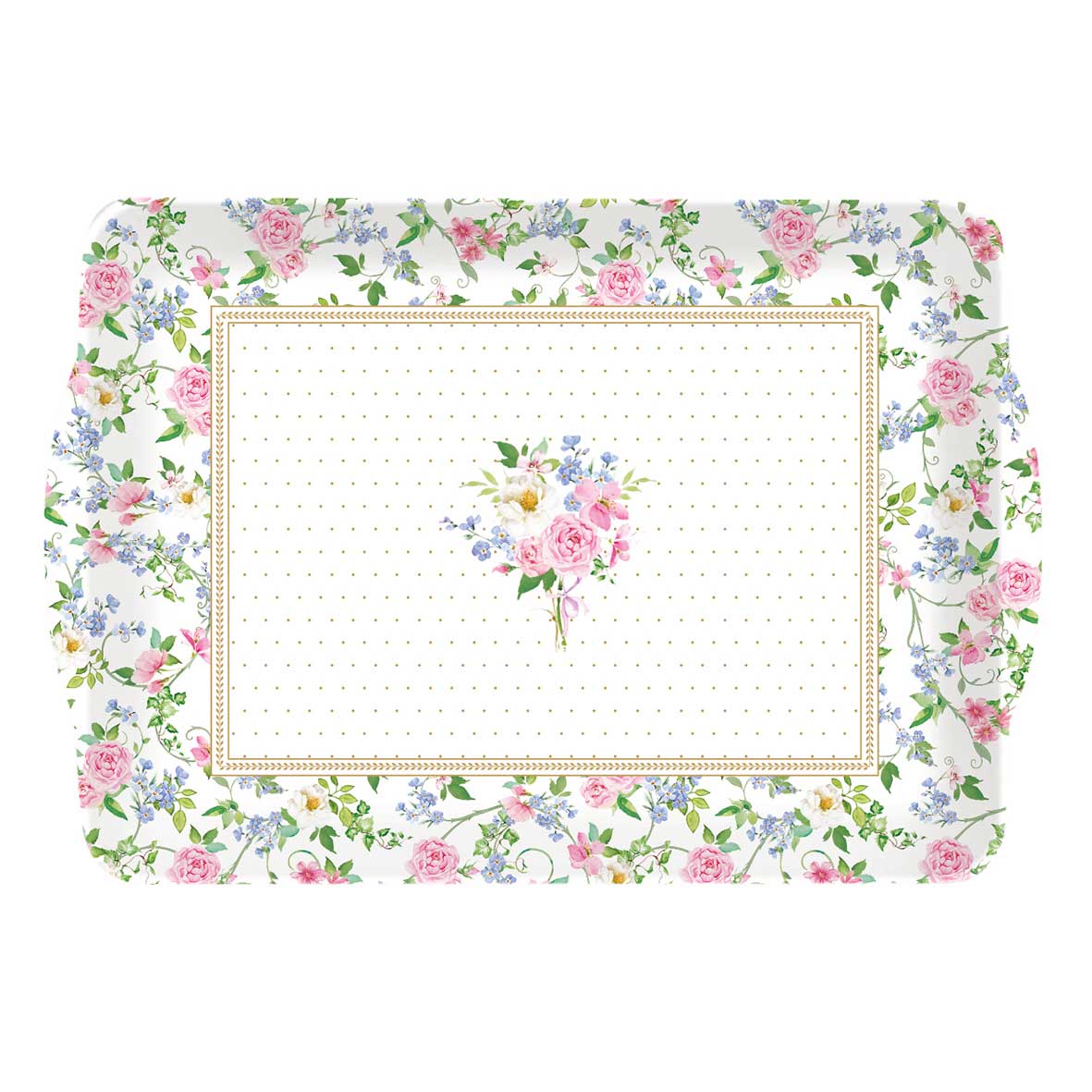 Tálca Rózsás műanyag tálca 46x32 cm Garden Joy