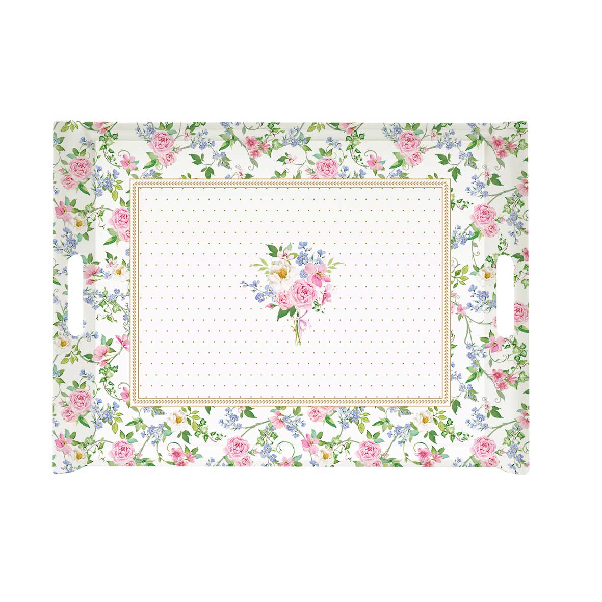 Tálca Rózsás műanyag tálca 52x37cm Garden Joy