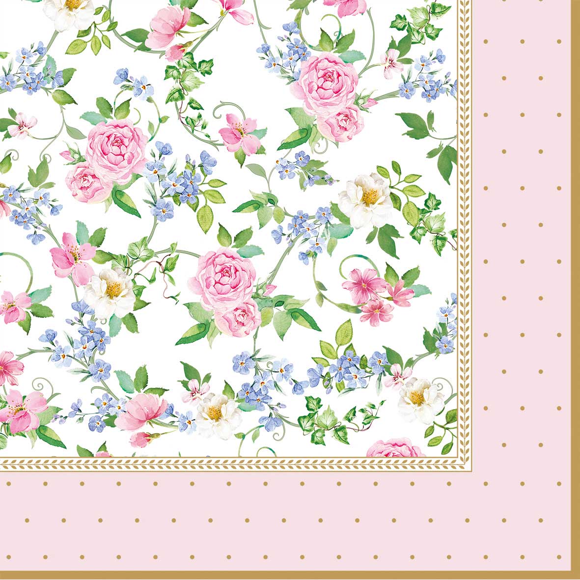 Tányéralátét, poháralátét Rózsás papírszalvéta 33x33cm 20 db-os Garden Joy