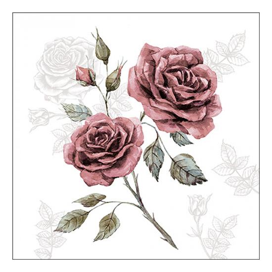 Szalvéta Rózsás papírszalvéta Vintage Grace 33x33 cm 20 db-os
