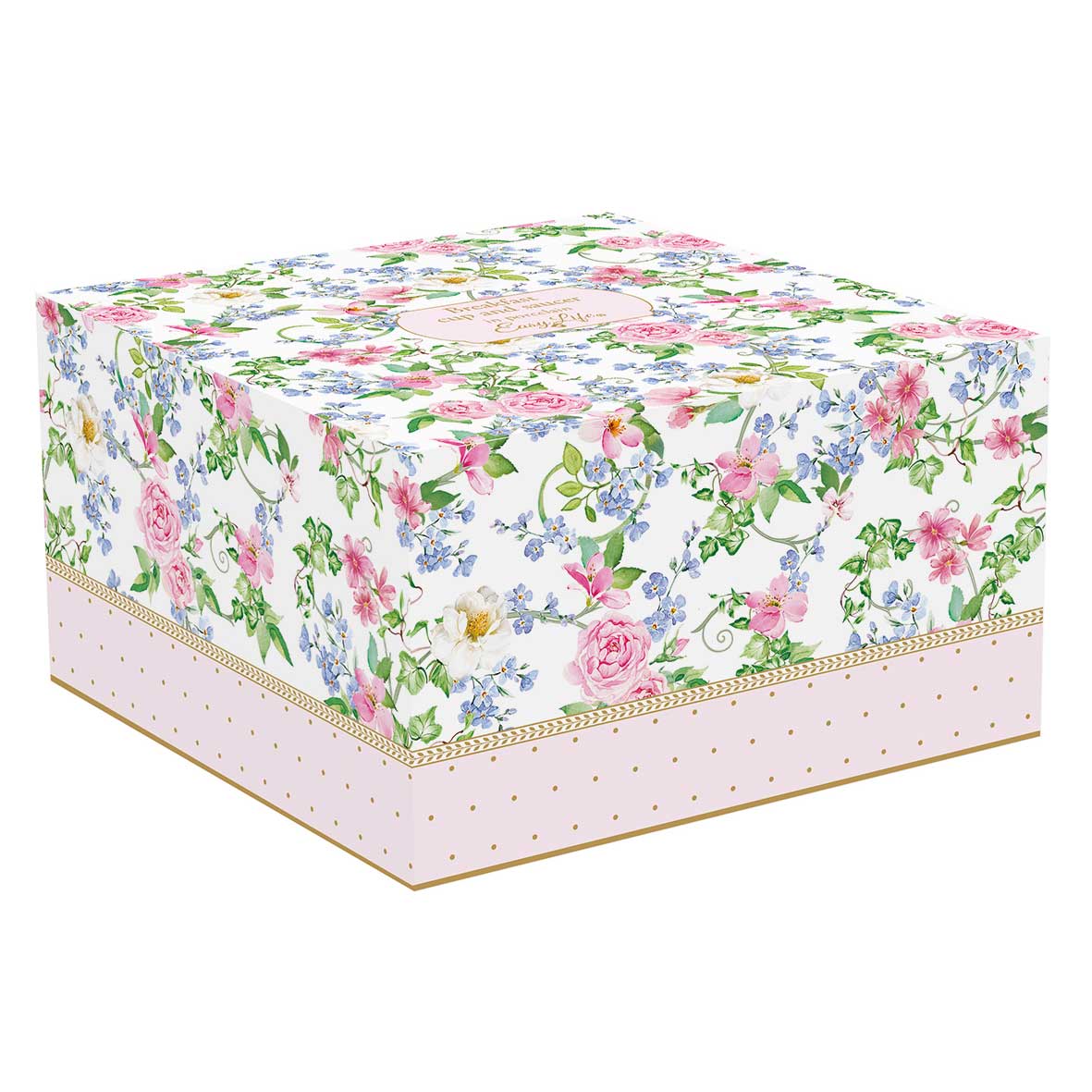 Bögre, csésze Rózsás porcelán nagy reggeliző csésze aljjal díszdobozban Garden Joy