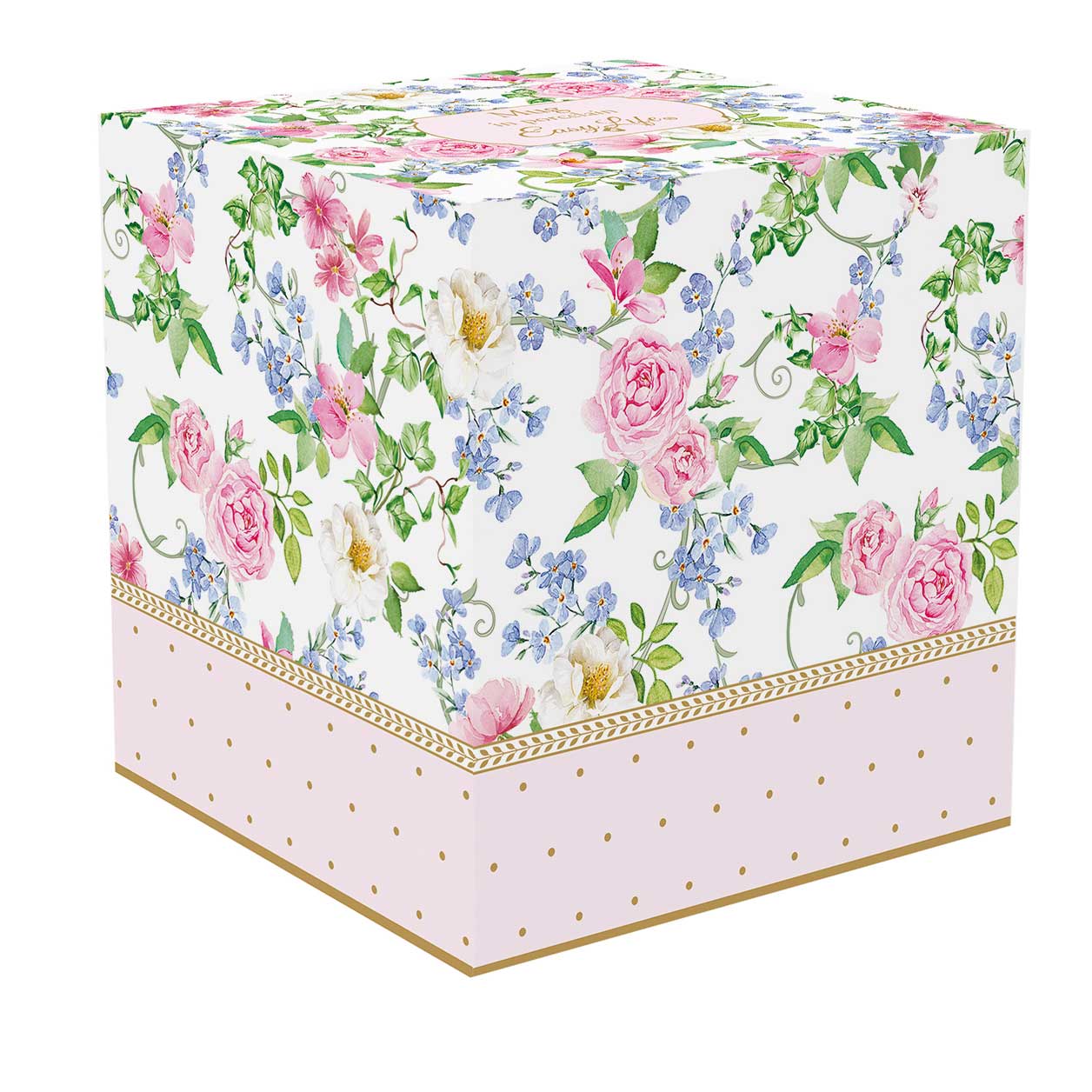 Bögre, csésze Rózsás porcelán porcelán bögre díszdobozban Garden Joy White