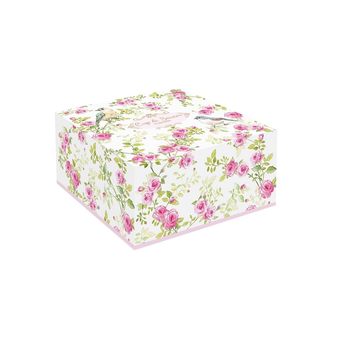 Bögre, csésze Rózsás porcelán teás csésze arany szegéllyel 200 ml