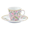 Bögre, csésze Rózsás porcelán teáscsésze aljjal díszdobozban Garden Joy