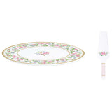 Tortatál Rózsás porcelán tortatál lapáttal 32cm Garden Joy