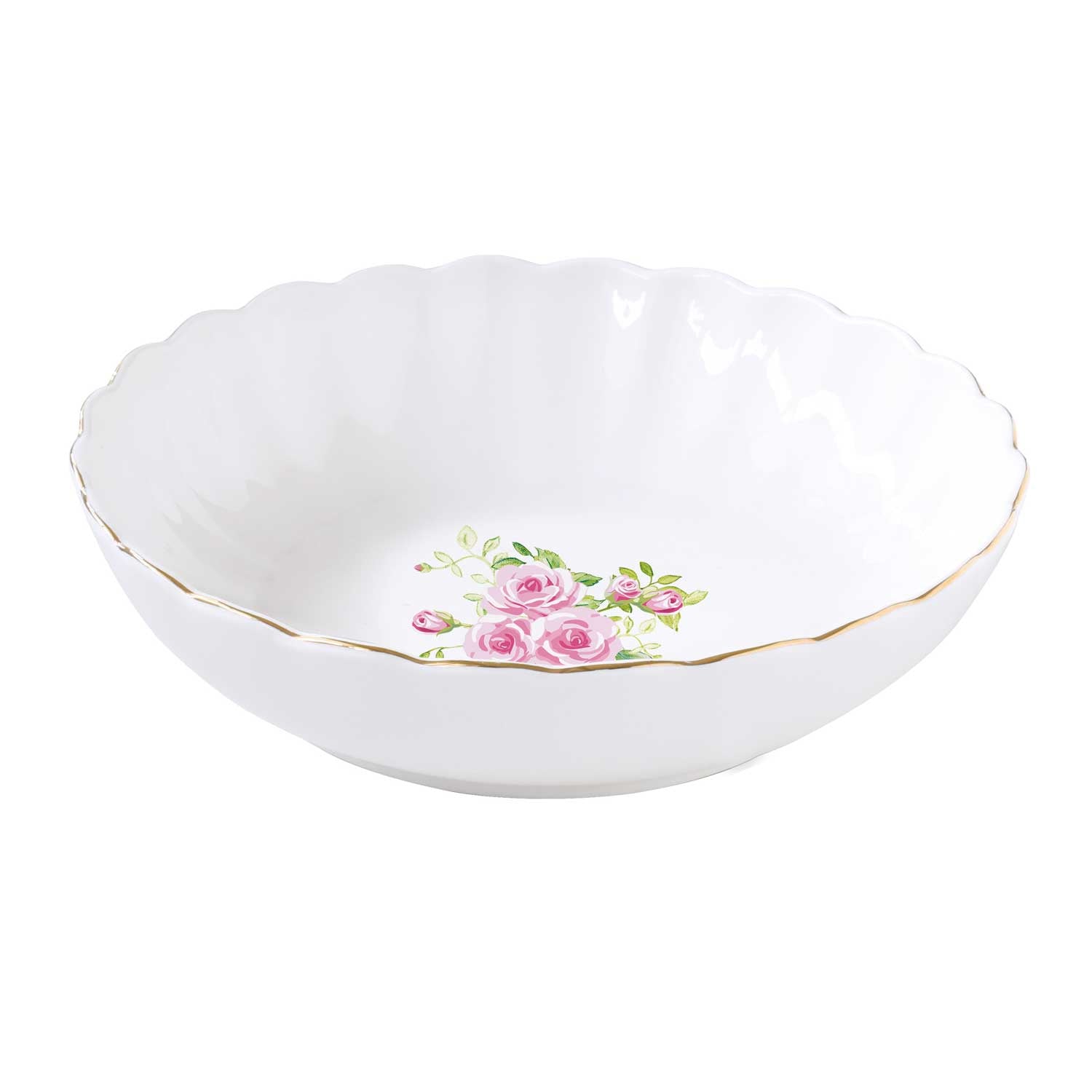Tányér, étkészlet Rózsás prémium 18 részes porcelán étkészlet arany szegéllyel