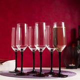Pohár Rubin Black pezsgőspohár készlet - 6 darabos 220 ml