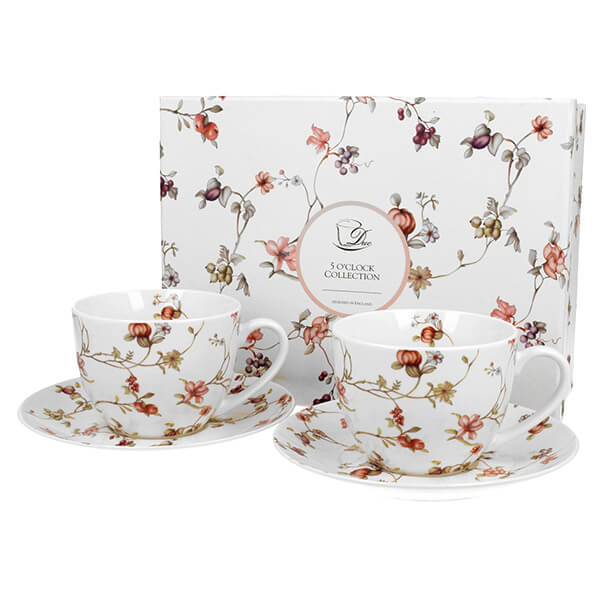 Bögre, csésze Safa virágos porcelán teás csésze 2 személyes