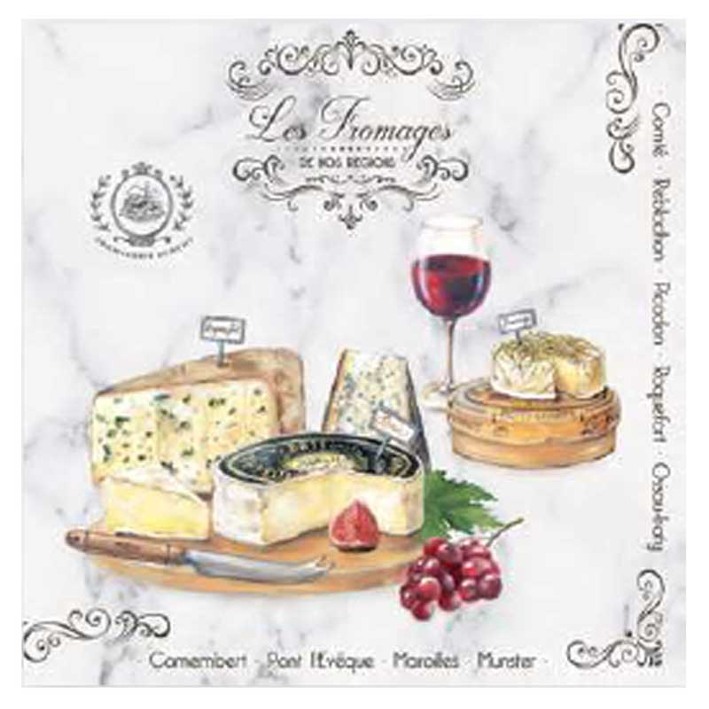 Szalvéta Sajtmintás papírszalvéta Les Fromages