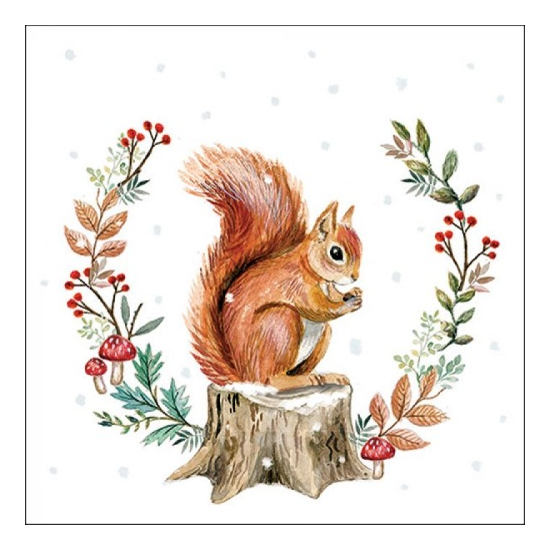 Szalvéta Strong for winter mókusos papírszalvéta 33x33 cm 20 db-os