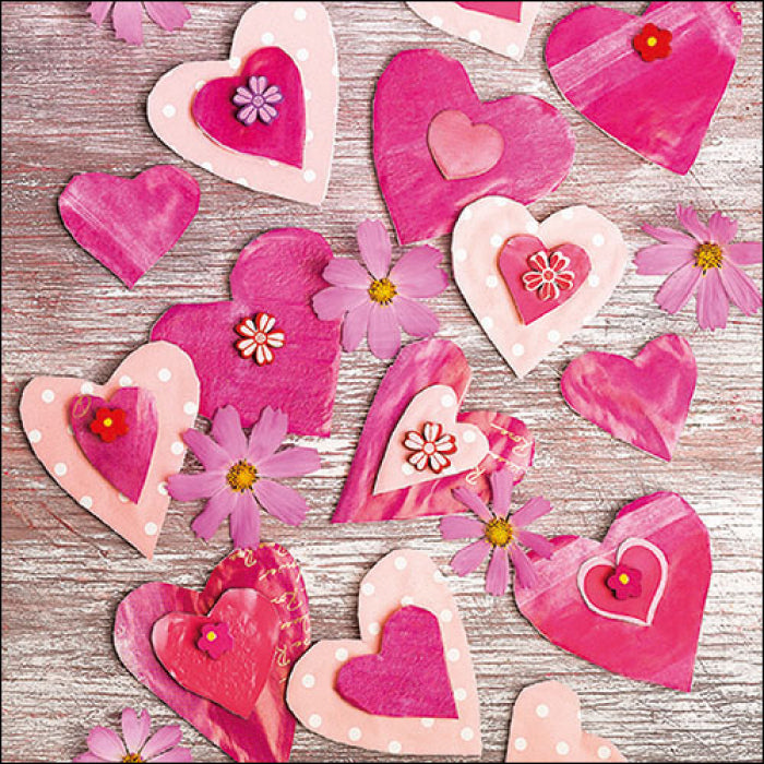 Szalvéta Szives papírszalvéta 33x33cm Hearts All Over