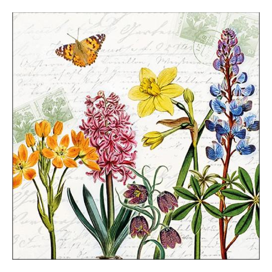 Szalvéta Tavaszi virágok papírszalvéta Spring Flowers 33x33cm