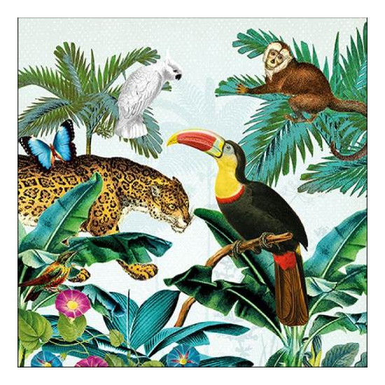 Szalvéta Tropical Animals papírszalvéta 33x33 cm 20 db-os