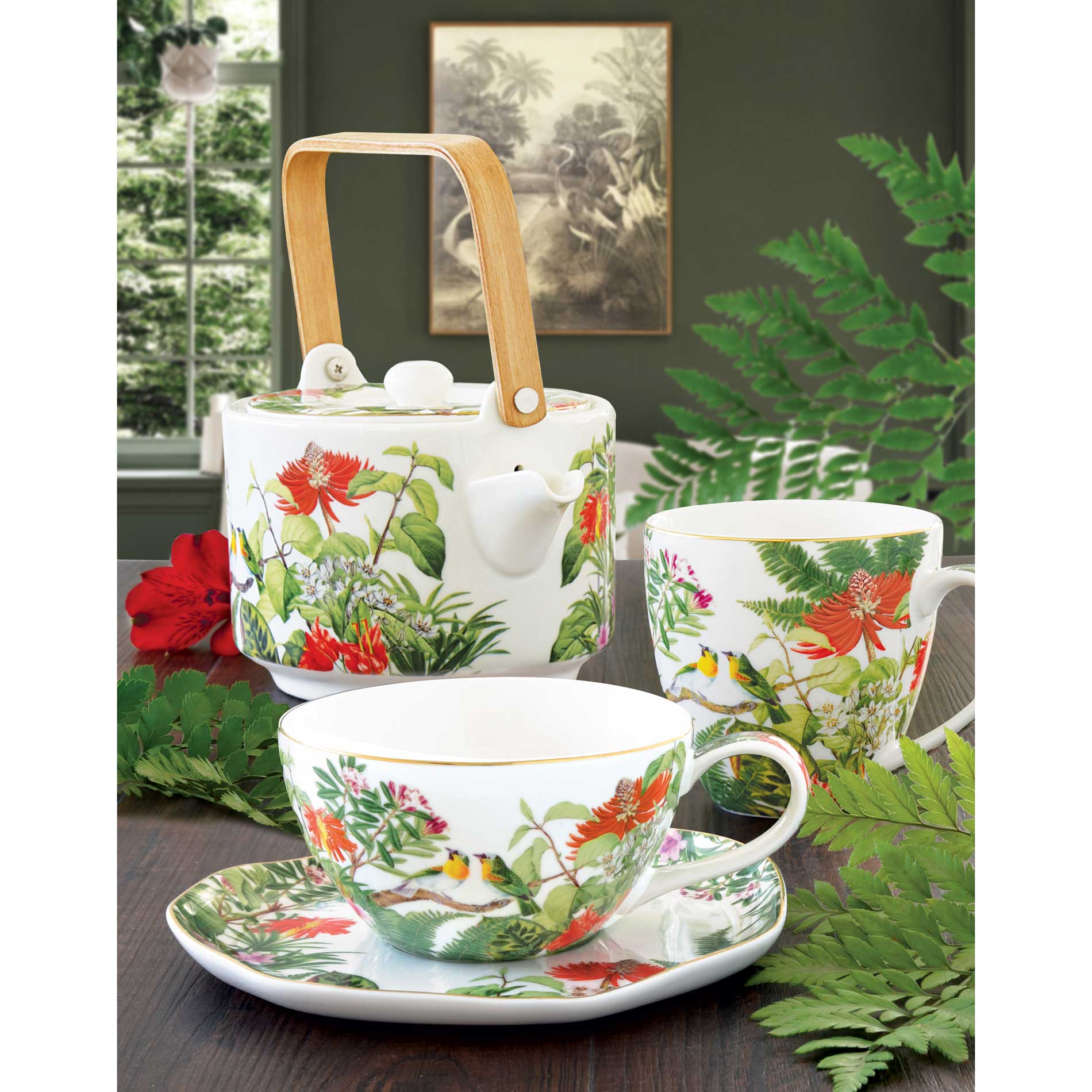Bögre Trópusi mintás porcelán bögre 320 ml Exotica