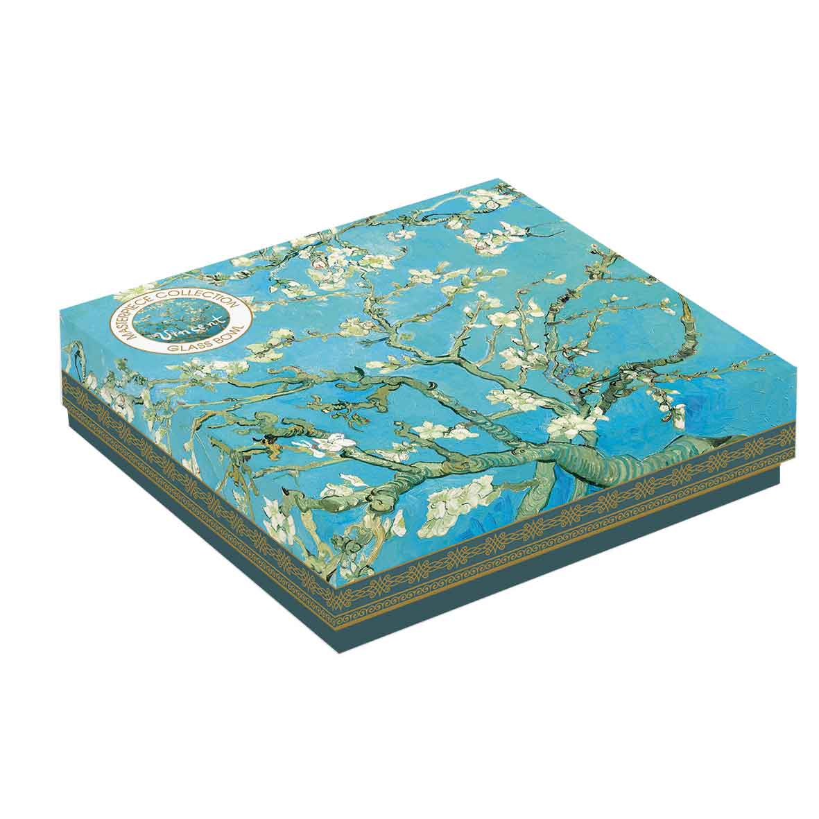 Tálca Üvegtál díszdobozban Vincent Van Gogh Mandulavirágzás 13 cm