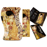 Tányér, étkészlet Üvegtányér hullámos papír könyvjelzővel,Klimt:The Kiss