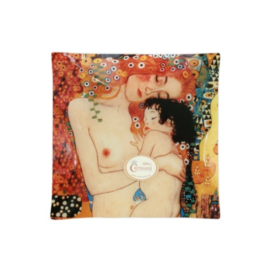 Tányér, étkészlet Üvegtányér Klimt Anya gyermekével