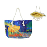Táska Vászonhatású strandtáska Van Gogh Kávéház éjjel