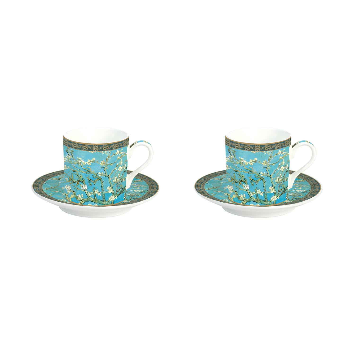 Bögre, csésze Vincent Van Gogh Porcelán eszpresszó csésze 2 személyes Mandulavirágzás