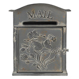 Postaláda Vintage fém postaláda szürke pillangós