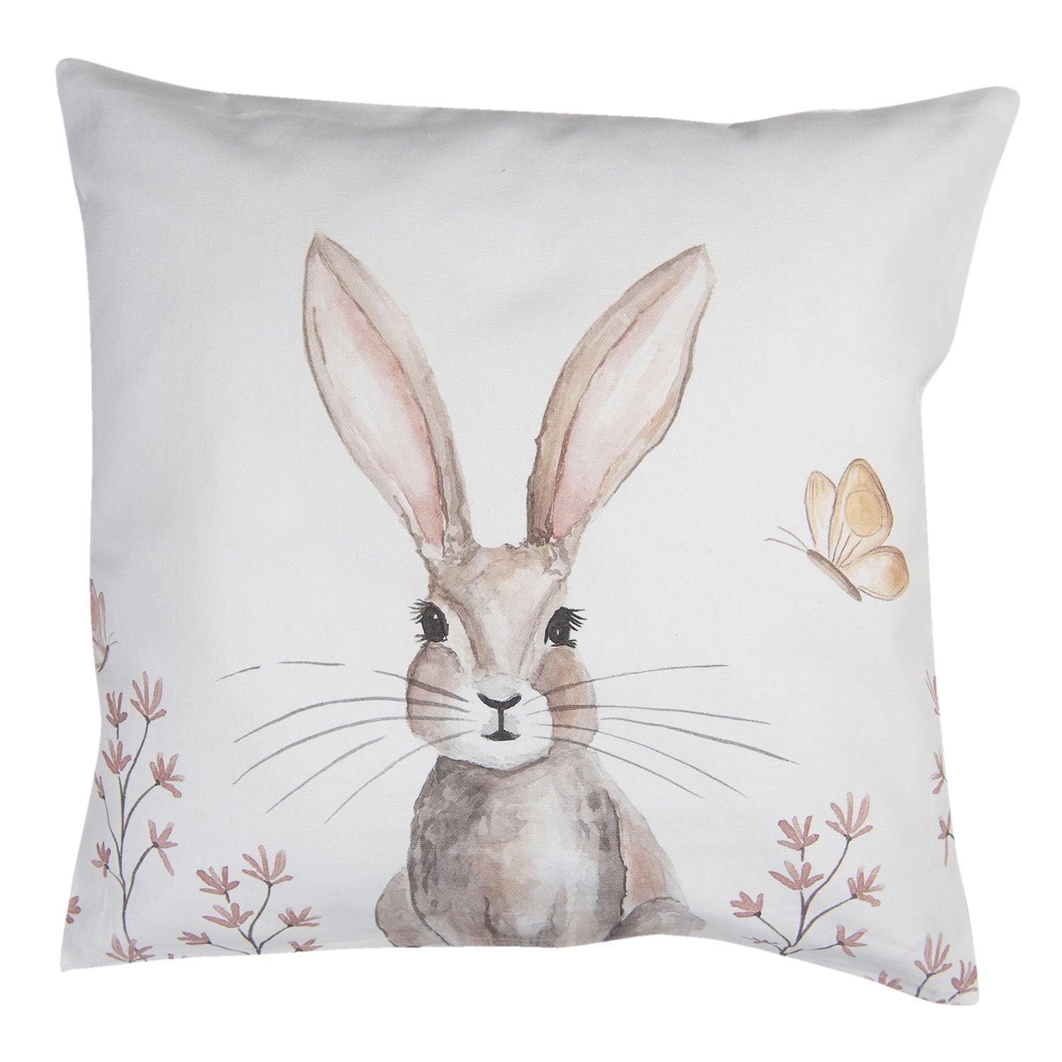 Díszpárna huzat Vintage húsvéti nyuszi mintás pamut párnahuzat 40x40cm Rustic Easter Bunny