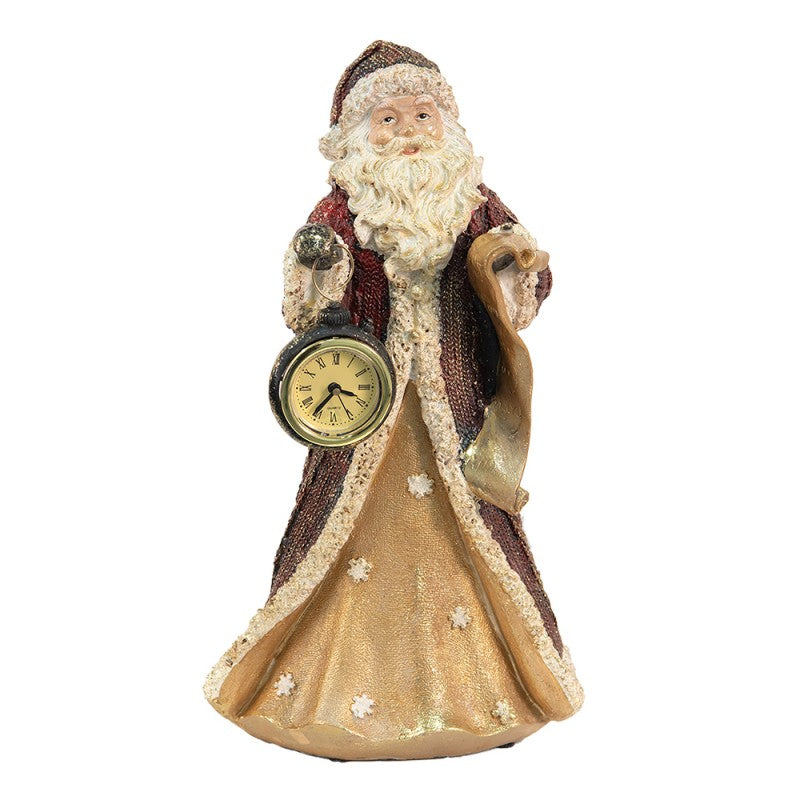 Karácsonyi dekoráció Vintage Mikulás dekorációs figura órával