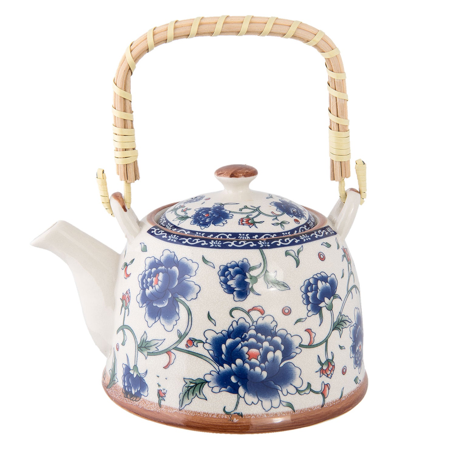 Kanna, kiöntő Vintage porcelán teáskanna szűrővel kék virág