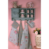 Edényfogó kesztyű Vintage rózsás madárkás pamut edényfogó kesztyű Cheerful Roses
