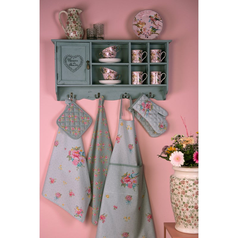 Edényfogó kesztyű Vintage rózsás madárkás pamut edényfogó kesztyű Cheerful Roses