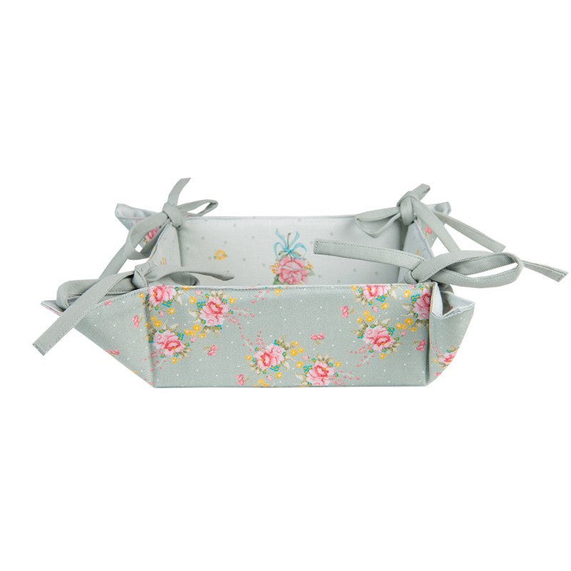 Kenyérkosár Vintage rózsás madárkás pamut kenyérkosár Cheerful Roses