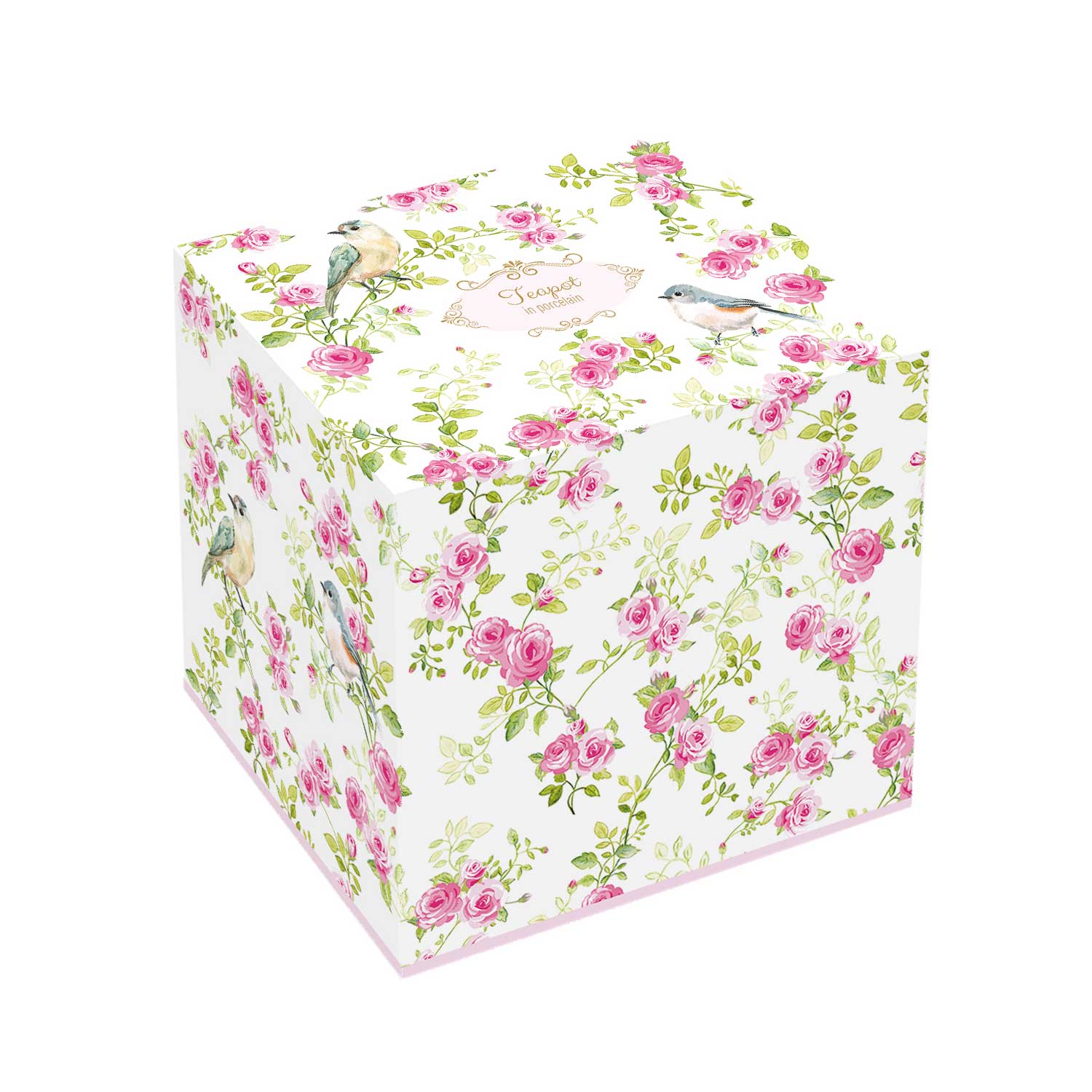 Teáskanna Vintage rózsás porcelán teáskanna arany szegéllyel