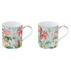 Tányér, étkészlet Virág mintás porcelán 2 db bögre szett Botanic Garden