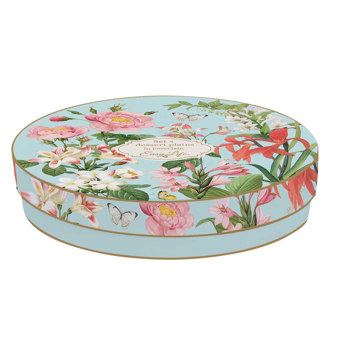 Tányér, étkészlet Virág mintás porcelán desszertes tányér készlet Botanic Garden