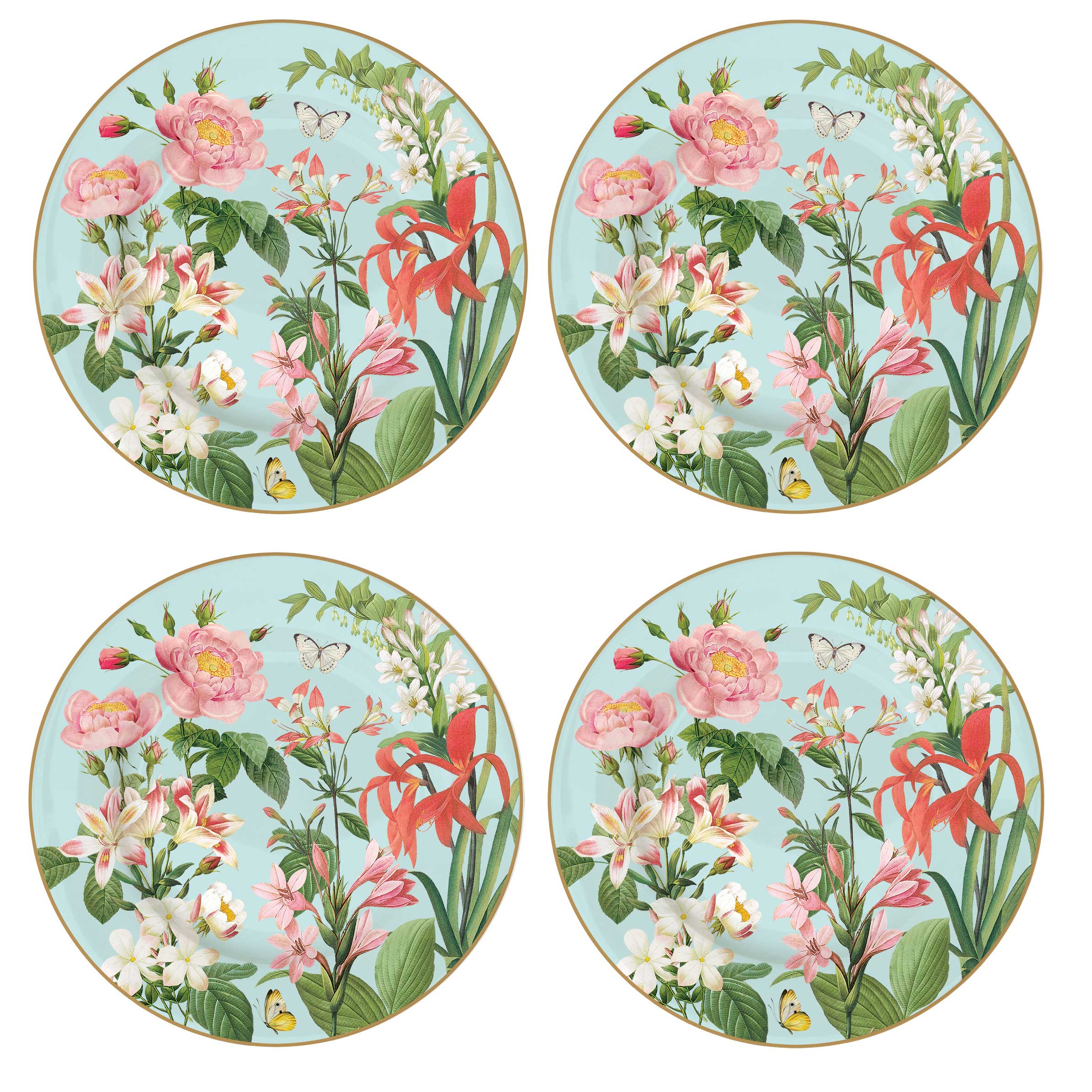 Tányér, étkészlet Virág mintás porcelán desszertes tányér készlet Botanic Garden
