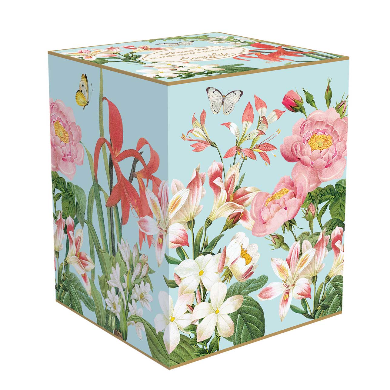 Tányér, étkészlet Virág mintás porcelán teás bögre fém szűrővel Botanic Garden