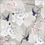 Szalvéta Virágos keleties papírszalvéta 33x33cm Oriental Flowers Grey