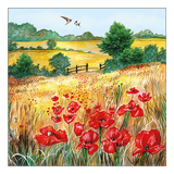 Szalvéta Wheat fields pipacsos papírszalvéta 33x33 cm 20 db-os