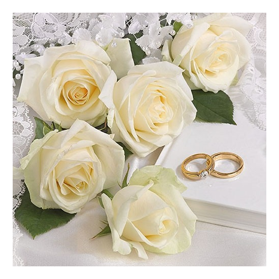 Szalvéta White Wedding esküvői papírszalvéta 33x33 cm