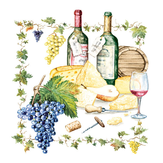 Szalvéta Wine and Cheese papírszalvéta