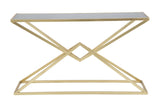 Luxurio arany design konzolasztal fekete üveg asztallappal 130 cm Konzolasztal Mauro Ferretti
