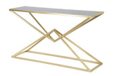 Luxurio arany design konzolasztal fekete üveg asztallappal 130 cm Konzolasztal Mauro Ferretti