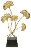 Arany ginkgo leveles fém gyertyatartó 44 cm Gyertyatartó Mauro Ferretti