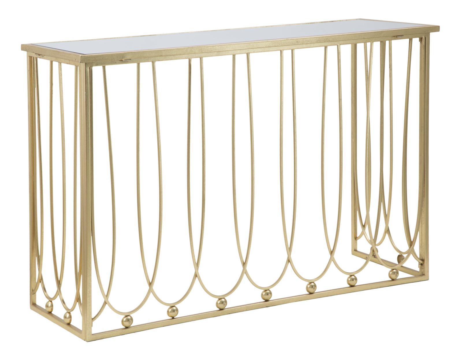 Esmée arany design konzolasztal tükrös asztallappal 120 cm Konzolasztal Mauro Ferretti